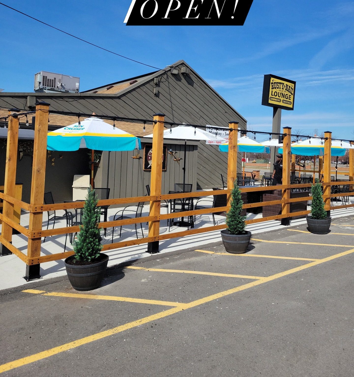 The patio in summer