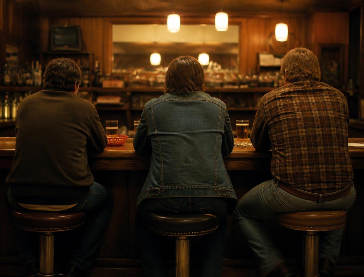 Regulars sitting at the bar
